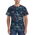 thumbnail image 1 of Bixox Men's Navy Blue Geometric Printed Short Sleeve Skinny Athletic T-Shirt, 1 of 6