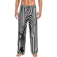 thumbnail image 1 of Bixox Men's Optical Zebra Illusion Patterned Pajama Pants with Pockets Lounge Clothes for Home, 1 of 5
