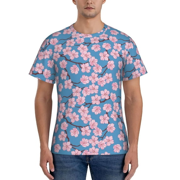 Bixox Men's Orchids Flowers Printed Short Sleeve Skinny Athletic T-Shirt