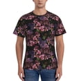 thumbnail image 1 of Bixox Men's Orchids Flowers Printed Short Sleeve Skinny Athletic T-Shirt, 1 of 6