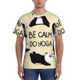 thumbnail image 1 of Bixox Men's Panda Doing Yoga Printed Short Sleeve Skinny Athletic T-Shirt, 1 of 6