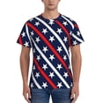thumbnail image 1 of Bixox Men's Patriotic Star Printed Short Sleeve Skinny Athletic T-Shirt, 1 of 6