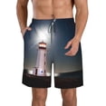 thumbnail image 1 of Bixox Men's Peggy's Cove Lighthouse printing Casual Classic Fit Short Summer Beach Shorts, 1 of 6