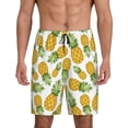 thumbnail image 1 of Bixox Men's Pineapple printed lightweight casual shorts, soft sleep shorts with pockets., 1 of 5