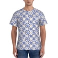thumbnail image 1 of Bixox Men's Plaid Flowers Printed Short Sleeve Skinny Athletic T-Shirt, 1 of 6