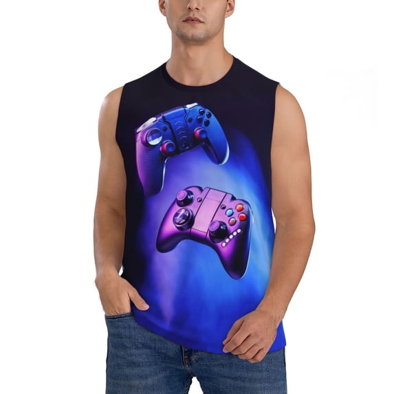 Bixox Men's Play Gaming Printed Shirt Sleeveless Fitness Tank Top-3X-Large