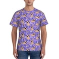 thumbnail image 1 of Bixox Men's Pugs and Flowers Printed Short Sleeve Skinny Athletic T-Shirt, 1 of 6