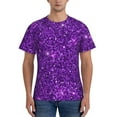 thumbnail image 1 of Bixox Men's Purple Glitter Printed Short Sleeve Skinny Athletic T-Shirt, 1 of 6