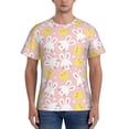 thumbnail image 1 of Bixox Men's Rabbit And Chick Printed Short Sleeve Skinny Athletic T-Shirt, 1 of 6