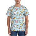 thumbnail image 1 of Bixox Men's Rabbit Burger Coffee Printed Short Sleeve Skinny Athletic T-Shirt, 1 of 6