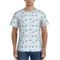 thumbnail image 1 of Bixox Men's Rabbit In The Rain Printed Short Sleeve Skinny Athletic T-Shirt, 1 of 6
