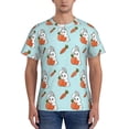 thumbnail image 1 of Bixox Men's Rabbit Is Eating Carrots Printed Short Sleeve Skinny Athletic T-Shirt, 1 of 6