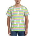 thumbnail image 1 of Bixox Men's Rainbow Rabbit Printed Short Sleeve Skinny Athletic T-Shirt, 1 of 6