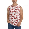 thumbnail image 1 of Bixox Men's Red Football Printed Shirt Sleeveless Fitness Tank Top-Large, 1 of 5