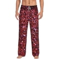 thumbnail image 1 of Bixox Men's Red Glitter Patterned Pajama Pants with Pockets Lounge Clothes for Home, 1 of 5
