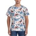 thumbnail image 1 of Bixox Men's Retro Butterfly Printed Short Sleeve Skinny Athletic T-Shirt, 1 of 6