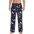 thumbnail image 1 of Bixox Men's Retro Rabbit Flower Patterned Pajama Pants with Pockets Lounge Clothes for Home, 1 of 5