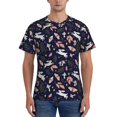 thumbnail image 1 of Bixox Men's Retro Rabbit Flower Printed Short Sleeve Skinny Athletic T-Shirt, 1 of 6