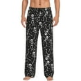 thumbnail image 1 of Bixox Men's Retro Skeleton Dancing On Halloween Party Patterned Pajama Pants with Pockets Lounge Clothes for Home, 1 of 5