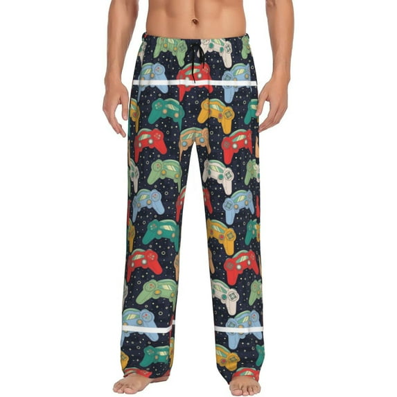 Bixox Men's Retro Video Game Patterned Pajama Pants with Pockets Lounge Clothes for Home