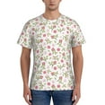 thumbnail image 1 of Bixox Men's Rose Flowers Printed Short Sleeve Skinny Athletic T-Shirt, 1 of 6