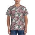thumbnail image 1 of Bixox Men's Rose Flowers Printed Short Sleeve Skinny Athletic T-Shirt, 1 of 6