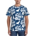 thumbnail image 1 of Bixox Men's Rose Flowers Printed Short Sleeve Skinny Athletic T-Shirt, 1 of 6