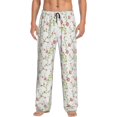 thumbnail image 1 of Bixox Men's Roses Flowers Patterned Pajama Pants with Pockets Lounge Clothes for Home, 1 of 5