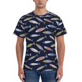 thumbnail image 1 of Bixox Men's Sardine Printed Short Sleeve Skinny Athletic T-Shirt, 1 of 6
