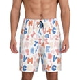 thumbnail image 1 of Bixox Men's Scandinavian Alphabet printed lightweight casual shorts, soft sleep shorts with pockets., 1 of 5