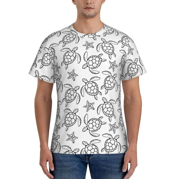 Bixox Men's Sea Turtle Printed Short Sleeve Skinny Athletic T-Shirt