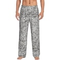 thumbnail image 1 of Bixox Men's Silver Glitter Patterned Pajama Pants with Pockets Lounge Clothes for Home, 1 of 5