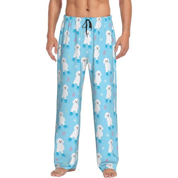 Bixox Men's Skating Poodle Fun Patterned Pajama Pants with Pockets Lounge Clothes for Home