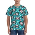 thumbnail image 1 of Bixox Men's Skull Cat Printed Short Sleeve Skinny Athletic T-Shirt, 1 of 6