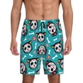 thumbnail image 1 of Bixox Men's Skull Cat printed lightweight casual shorts, soft sleep shorts with pockets., 1 of 5