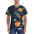 thumbnail image 1 of Bixox Men's Space Printed Short Sleeve Skinny Athletic T-Shirt, 1 of 6