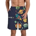 thumbnail image 1 of Bixox Men's Space printing Casual Classic Fit Short Summer Beach Shorts, 1 of 6