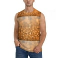 thumbnail image 1 of Bixox Men's Sparkling Orange and Black Printed Shirt Sleeveless Fitness Tank Top-Small, 1 of 7