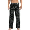 thumbnail image 1 of Bixox Men's Spider Web Black Patterned Pajama Pants with Pockets Lounge Clothes for Home, 1 of 5