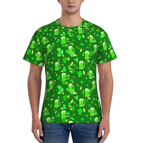 Bixox Men's St Patrick's Day2 Printed Short Sleeve Skinny Athletic T-Shirt