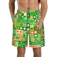 thumbnail image 1 of Bixox Men's St Patrick's Day6 printing Casual Classic Fit Short Summer Beach Shorts, 1 of 6
