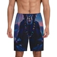 thumbnail image 1 of Bixox Men's Starry Sky Meditating Chimpanzees printed lightweight casual shorts, soft sleep shorts with pockets., 1 of 1