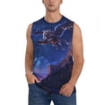 thumbnail image 1 of Bixox Men's Starry Sky Wall Flying Tiger Printed Shirt Sleeveless Fitness Tank Top-Large, 1 of 5