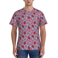 thumbnail image 1 of Bixox Men's Strawberries Printed Short Sleeve Skinny Athletic T-Shirt, 1 of 6