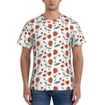 thumbnail image 1 of Bixox Men's Strawberries Printed Short Sleeve Skinny Athletic T-Shirt, 1 of 6