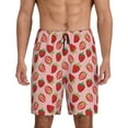 thumbnail image 1 of Bixox Men's Strawberries printed lightweight casual shorts, soft sleep shorts with pockets., 1 of 5
