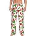 thumbnail image 1 of Bixox Men's Strawberry Patterned Pajama Pants with Pockets Lounge Clothes for Home, 1 of 5
