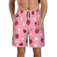 thumbnail image 1 of Bixox Men's Strawberry and Ladybugs printing Casual Classic Fit Short Summer Beach Shorts, 1 of 6