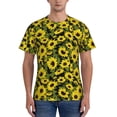 thumbnail image 1 of Bixox Men's Sunflowers In Vintage Printed Short Sleeve Skinny Athletic T-Shirt, 1 of 6