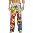 thumbnail image 1 of Bixox Men's Surreal Seafood Extravaganza Patterned Pajama Pants with Pockets Lounge Clothes for Home, 1 of 5
